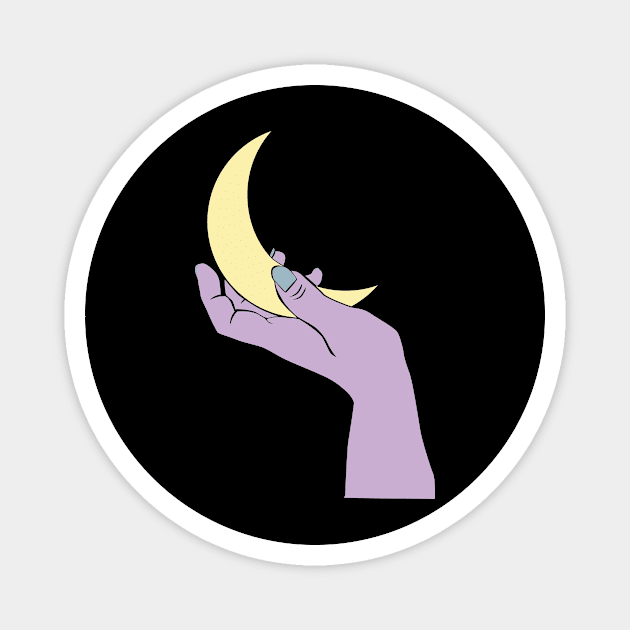 The moon in my hand. Magnet by candelanieto